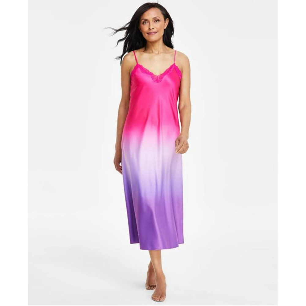 INC International Concepts Women's Small Pink Ombre Lace-Trim Nightgown NWT